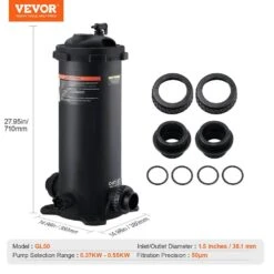 Cartridge Pool Filter 50 Sq. Ft. Filter Area Inground Pool Filter Above Ground Swimming Pool Filtration Filter System -Vevor vevor cartridge pool filters yctsglqdxycb9rjr3v0 76 1000
