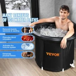1-Jet Ice Bath Tub Cold Water Therapy Plunge Tub For Athletes Portable Outdoor Ice Barrel Plunge Pool 1-Person Occupancy -Vevor vevor cold plunge ycqhk75800008a5t6v0 fa 1000