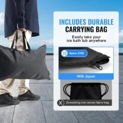 87 Gal. Ice Bath Tub, Cold Water Therapy Plunge Tub For Athletes, 1-person 1-Jet Portable Outdoor Ice Barrel Plunge Pool -Vevor vevor cold plunge ycqhk7585000vsl1pv0 44 1000