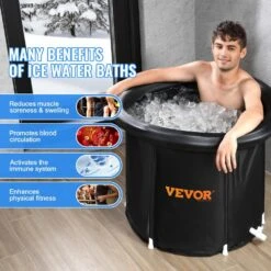 87 Gal. Ice Bath Tub, Cold Water Therapy Plunge Tub For Athletes, 1-person 1-Jet Portable Outdoor Ice Barrel Plunge Pool -Vevor vevor cold plunge ycqhk7585000vsl1pv0 fa 1000