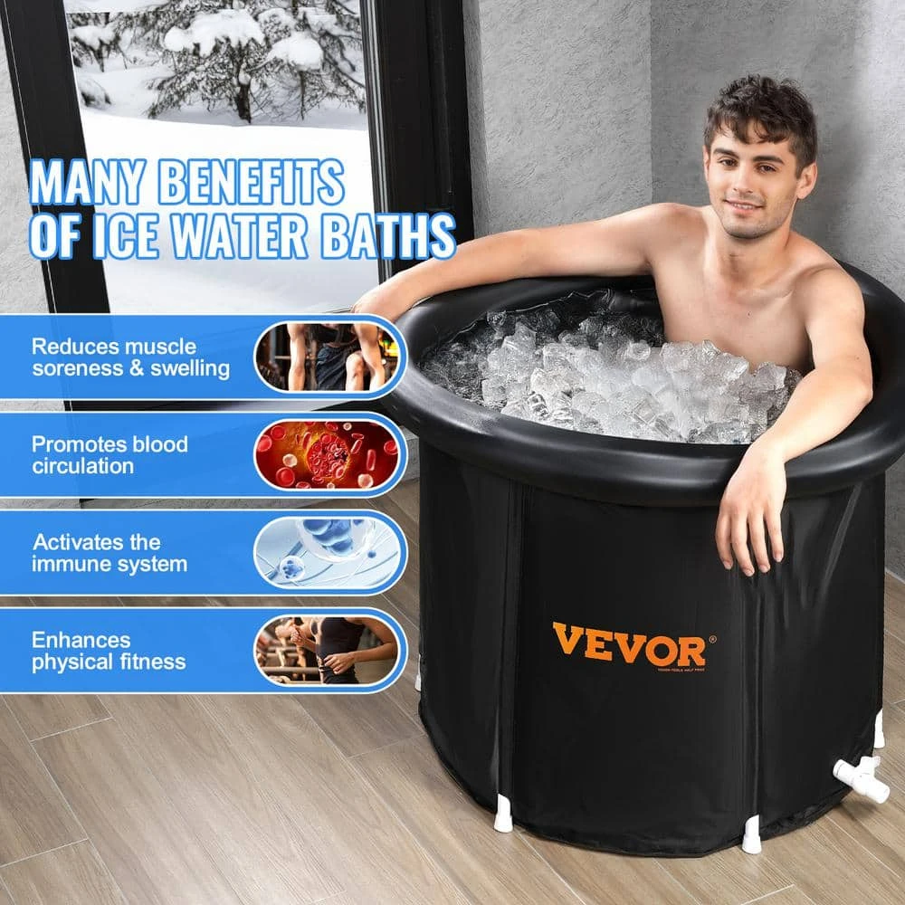 98 Gal. Ice Bath Tub, Cold Water Therapy Plunge Tub For Athlete, 1-Person 1-Jet Portable Outdoor Ice Barrel Plunge Pool 8 98 Gal. Ice Bath Tub, Cold Water Therapy Plunge Tub For Athlete, 1-Person 1-Jet Portable Outdoor Ice Barrel Plunge Pool - Image 6