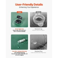 20 Gal. PVC, Tree Watering Bags, For Slow Release Drip Irrigation, 6-9 Hours, 4-Packs, Refillable, For New Trees -Vevor vevor drip irrigation kits hsjsd20gal4jcbtvev0 44 1000