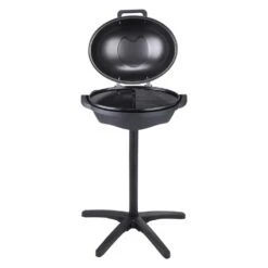 Indoor/Outdoor Electric Grill 200 Sq. In. Electric BBQGrill 2 Zone Gril Surface Removable Stand Electric Grills In Black