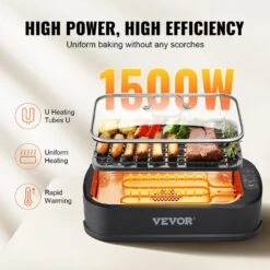 Smokeless Electric Grills 110 Sq. In. Electric BBQ Grill With Non-Stick Surface Dishwasher-Safe Indoor Grill,Black 12 Smokeless Electric Grills 110 Sq. In. Electric BBQ Grill With Non-Stick Surface Dishwasher-Safe Indoor Grill,Black -Vevor vevor electric grills snwydkjsnw110mvidv1 4f 1000