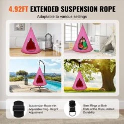 Kids Nest Large Swing Chair Hanging Hammock Chair With Adjustable Rope Hammock Swing Bed For Kids Indoor Outdoor Use -Vevor vevor fabric hammocks dczpfsbfb0009pooiv0 44 1000