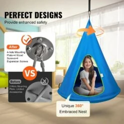Kids Nest Swing Chair Hanging Hammock Chair With Adjustable Rope Hammock Swing Bed Chair For Kids Indoor And Outdoor Use -Vevor vevor fabric hammocks dczplsbfb0008tnq2v0 4f 1000
