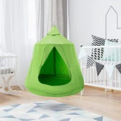 Hanging Tree Tent 330 Lbs. Capacity Hanging Tent Hammock Swing W/ LED Lights String Hammock Bed -Vevor vevor fabric hammocks dczplsqfb000wza6qv9 31 1000