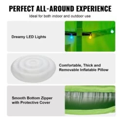 Hanging Tree Tent 330 Lbs. Capacity Hanging Tent Hammock Swing W/ LED Lights String Hammock Bed -Vevor vevor fabric hammocks dczplsqfb000wza6qv9 fa 1000