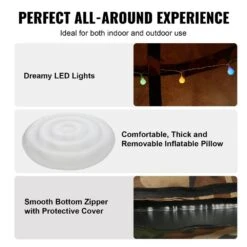 Hanging Tree Tent Hammock Sensory Swing Chair 330 Lbs. Capacity Hammock Bed For Indoorw/LED Lights -Vevor vevor fabric hammocks dczpmcsqfb00s8uljv9 fa 1000