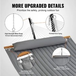 2-Person Hammock With Stand Included Heavy Duty 480lb Capacity Double Hammock With 12 FT Steel Stand -Vevor vevor fabric hammocks hfdchscstxyzg0k4nv0 fa 1000