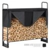 4.3 Ft. Outdoor Firewood Rack With Cover 52 In. X 14.2 In. X 46.1 In. Heavy-Duty Firewood Holder Waterproof Cover -Vevor vevor firewood racks dcjpsygnjb52xg4qjv0 64 1000