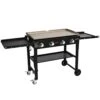 Flat Top Gas Grill On Cart 36 In. Outdoor Griddle Station 4-Burner Propane 60,000 BTU Restaurant Portable Grill In Black -Vevor vevor flat top grills hwtcxrqbl2bu9ba38v0 64 1000