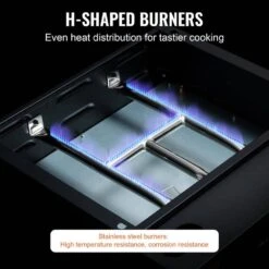 Portable Flat Top Griddle 16.9 In. Heavy-Duty Gas Griddle 1-Burner Countertop Propane Grill With Non-Stick Cooking Plate -Vevor vevor flat top grills zmxrqbl16yc2oykadv0 fa 1000