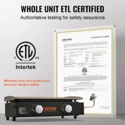 Flat Top Griddle 22.4 In. Heavy-Duty Gas Griddle 2-Burner Countertop Gas Grill With Non-Stick Cooking Plate -Vevor vevor flat top grills zmxrqbl22yc3lh5ndv0 1f 1000