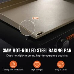 Flat Top Griddle 22.4 In. Heavy-Duty Gas Griddle 2-Burner Countertop Gas Grill With Non-Stick Cooking Plate -Vevor vevor flat top grills zmxrqbl22yc3lh5ndv0 4f 1000