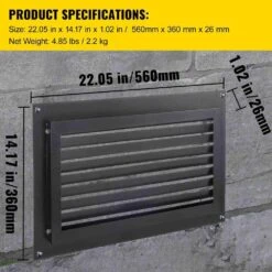 Crawl Space Flood Vent, 12 In. Height X 20 In. Black Width Foundation Flood Vent, To Reduce Foundation Damage 16 Crawl Space Flood Vent, 12 In. Height X 20 In. Black Width Foundation Flood Vent, To Reduce Foundation Damage -Vevor vevor flood barriers clh12x20absuvmwewv0 250305 76 1000