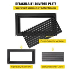 Crawl Space Flood Vent, 12 In. Height X 20 In. Black Width Foundation Flood Vent, To Reduce Foundation Damage 15 Crawl Space Flood Vent, 12 In. Height X 20 In. Black Width Foundation Flood Vent, To Reduce Foundation Damage -Vevor vevor flood barriers clh12x20absuvmwewv0 250305 fa 1000
