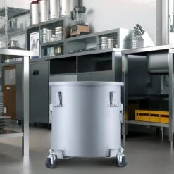 Fryer Grease Bucket 16 Gal Oil Disposal Caddy With Caster Base Carbon Steel Oil Transport Container, Gray -Vevor vevor fryer accessories djlzgyzttg16kwcskv0 31 1000