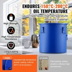 8 Gal. Fryer Grease Bucket Rust-proof Coating Oil Disposal Caddy Steel Fryer Oil Bucket For Hot Cooking Oil Filtering -Vevor vevor fryer accessories lytls8gal4f8moyjzv0 4f 1000