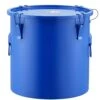 Fryer Grease Bucket 8 Gal Oil Disposal Caddy Carbon Steel Fryer Oil Bucket Oil Transport Container, Blue