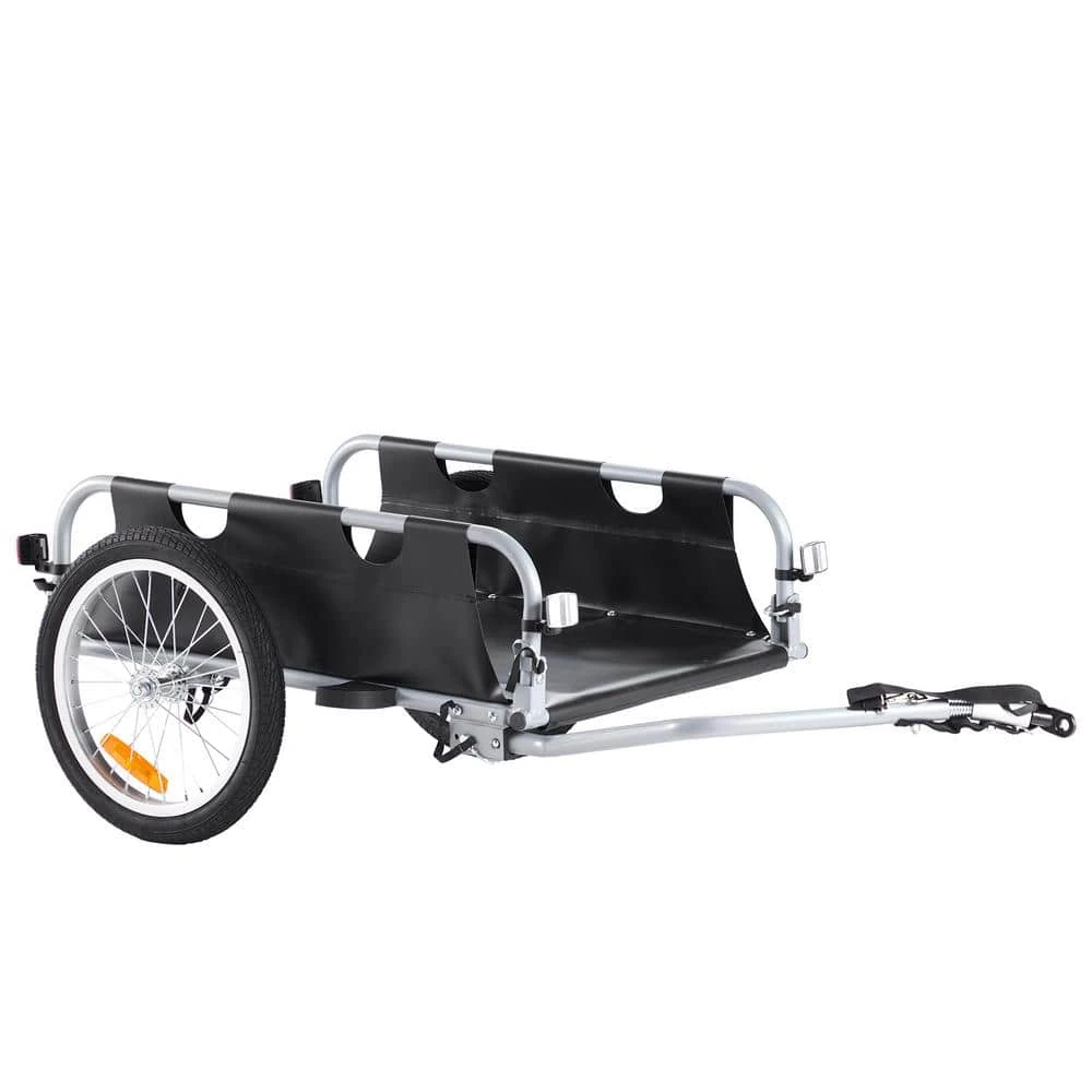 Bike Cargo Trailer 100 Lbs. 3.06 Cu. Ft. Metal Garden Cart With 16 In. Wheels Fits 22 In. - 28 In. Bike Wheels 3 Bike Cargo Trailer 100 Lbs. 3.06 Cu. Ft. Metal Garden Cart With 16 In. Wheels Fits 22 In. - 28 In. Bike Wheels