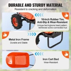 7 Cu. Ft. Load & 573 Lbs. Capacity Plastic Electric Wheelbarrow Cart 500 W Powered Utility Wagon Dump Cart Garden Cart -Vevor vevor garden carts ddl2lhytc2jljvuc6v1 1f 1000