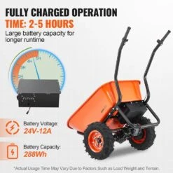 7 Cu. Ft. Load & 573 Lbs. Capacity Plastic Electric Wheelbarrow Cart 500 W Powered Utility Wagon Dump Cart Garden Cart -Vevor vevor garden carts ddl2lhytc2jljvuc6v1 4f 1000