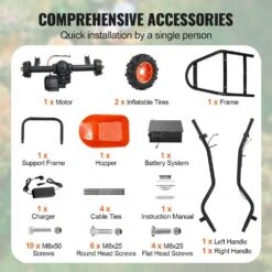 7 Cu. Ft. Load & 573 Lbs. Capacity Plastic Electric Wheelbarrow Cart 500 W Powered Utility Wagon Dump Cart Garden Cart -Vevor vevor garden carts ddl2lhytc2jljvuc6v1 fa 1000