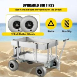 23.87 Cu. Ft. Metal Garden Cart 51.2 In. X 25.6 In. X 31.5 In. Beach Fishing Cart For Sand -Vevor vevor garden carts dytcwkqlbddwcet1tv0 1f 1000