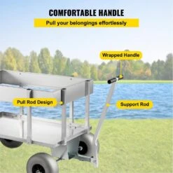 23.87 Cu. Ft. Metal Garden Cart 51.2 In. X 25.6 In. X 31.5 In. Beach Fishing Cart For Sand -Vevor vevor garden carts dytcwkqlbddwcet1tv0 44 1000