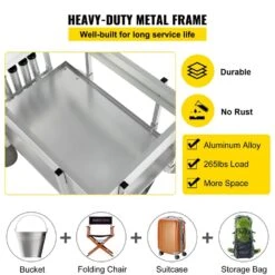 23.87 Cu. Ft. Metal Garden Cart 51.2 In. X 25.6 In. X 31.5 In. Beach Fishing Cart For Sand -Vevor vevor garden carts dytcwkqlbddwcet1tv0 4f 1000