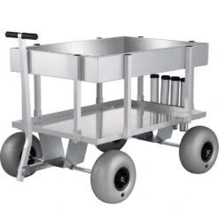 23.87 Cu. Ft. Metal Garden Cart 51.2 In. X 25.6 In. X 31.5 In. Beach Fishing Cart For Sand