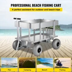 23.87 Cu. Ft. Metal Garden Cart 51.2 In. X 25.6 In. X 31.5 In. Beach Fishing Cart For Sand -Vevor vevor garden carts dytcwkqlbddwcet1tv0 c3 1000