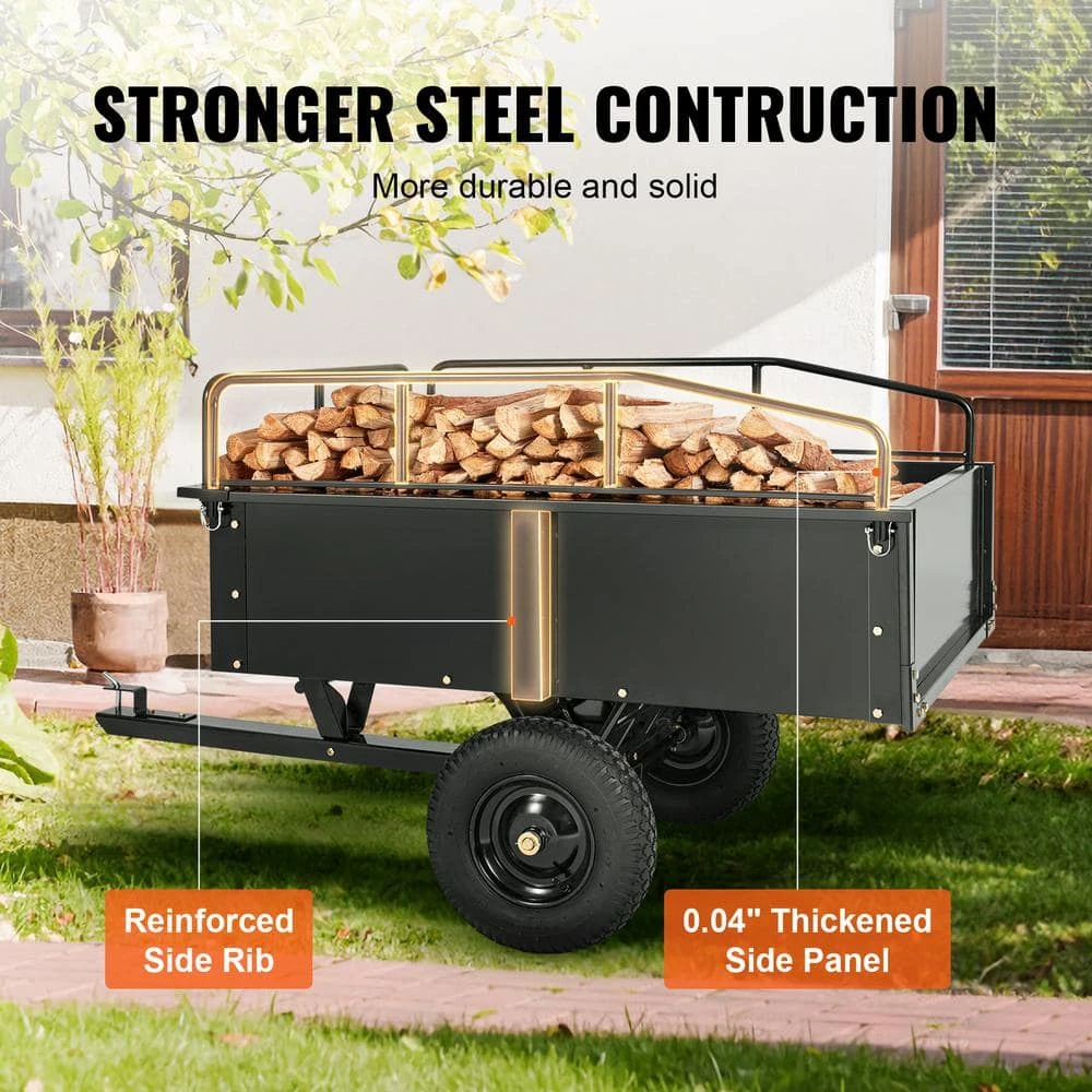 750 Lbs. 15 Cu. Ft. Heavy Duty ATV Trailer Steel Dump Cart Garden Cart Garden Utility Trailer Blade Span 6 750 Lbs. 15 Cu. Ft. Heavy Duty ATV Trailer Steel Dump Cart Garden Cart Garden Utility Trailer Blade Span - Image 4