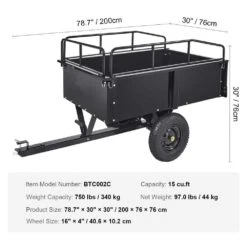 750 Lbs. 15 Cu. Ft. Heavy Duty ATV Trailer Steel Dump Cart Garden Cart Garden Utility Trailer Blade Span 12 750 Lbs. 15 Cu. Ft. Heavy Duty ATV Trailer Steel Dump Cart Garden Cart Garden Utility Trailer Blade Span -Vevor vevor garden carts hytctpk12cuftvb4cv0 e1 1000