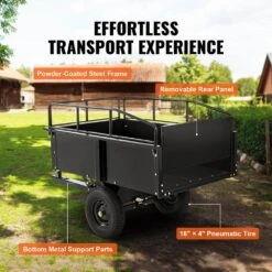 750 Lbs. 15 Cu. Ft. Heavy Duty ATV Trailer Steel Dump Cart Garden Cart Garden Utility Trailer Blade Span 17 750 Lbs. 15 Cu. Ft. Heavy Duty ATV Trailer Steel Dump Cart Garden Cart Garden Utility Trailer Blade Span -Vevor vevor garden carts hytctpk12cuftvb4cv0 fa 1000
