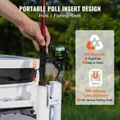 2.0 Cu.ft. Beach Fishing Cart 300 Lbs. Heavy-Duty Steel Fish And Marine Cart Garden Cart With 2 X 13 In. PU Balloon Tire -Vevor vevor garden carts llkyjc13yc0073fbmv0 fa 1000