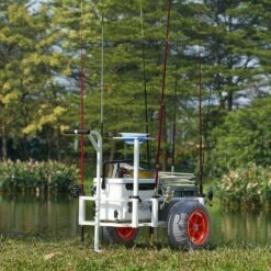 3.5 Cu.ft. Beach Fishing Cart 350 Lbs. Heavy-Duty Steel Fish And Marine Cart Garden Cart With 2 X 16 In. PU Balloon Tire -Vevor vevor garden carts llkyjc15yc00nz89ov0 31 1000