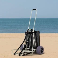 Beach Carts For The Sand PVC Wheels Blade 14 In. X 14.7 In. Cargo Deck 165 Lbs. Loading Folding Sand Cart Garden Cart -Vevor vevor garden carts phtstcycjztp97fc2v0 31 1000