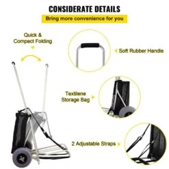 Beach Carts For The Sand PVC Wheels Blade 14 In. X 14.7 In. Cargo Deck 165 Lbs. Loading Folding Sand Cart Garden Cart -Vevor vevor garden carts phtstcycjztp97fc2v0 fa 1000