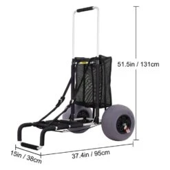 6.59 Cu. Ft. Folding Sand Cart 165 Lbs. Metal Garden Cart 33.1 In. To 51.6 In. Height With 13 In. Wheel For Picnic Beach -Vevor vevor garden carts phtstcyckzd127zw1v0 76 1000