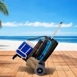 3.68 Cu. Ft. Folding Sand Cart 165 Lbs. Metal Garden Cart 31.1 In. To 49.6 In. Height With 10 In. Wheel For Picnic Beach -Vevor vevor garden carts phtstcycpttp9p5bjv0 31 1000