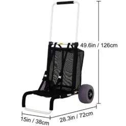 3.68 Cu. Ft. Folding Sand Cart 165 Lbs. Metal Garden Cart 31.1 In. To 49.6 In. Height With 10 In. Wheel For Picnic Beach -Vevor vevor garden carts phtstcycpttp9p5bjv0 76 1000