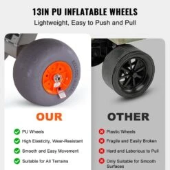 5.75 Cu.ft. Beach Fishing Cart 500 Lbs. Capacity Heavy-Duty Steel Pier Wagon Trolley Garden Cart With 4 X 13 In. PU Tire -Vevor vevor garden carts slkyjcbkzd00x0t74v0 4f 1000