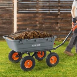 6.48 Cu. Ft. Steel Frame Poly Garden Dump Cart Dump Wagon Garden Cart Dump Cart With 2-in-1 -Vevor vevor garden carts slzxtc1200b0xeev4v0 31 1000