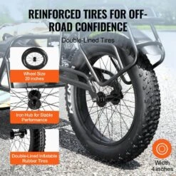 Bike Cargo Trailer 70 Lbs. Heavy-Duty Carbon Steel 2.92 Cu. Ft. Metal Garden Cart With Hitch And 20 In. Wheels -Vevor vevor garden carts yykhz1100b00yzhg7v0 1f 1000