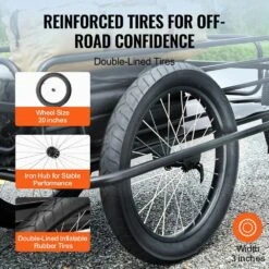 Bike Cargo Trailer 275 Lbs. Heavy-Duty 3.94 Cu. Ft. Metal Garden Cart With 20 In. Wheels And Universal Hitch -Vevor vevor garden carts yykhz2275b00p8ev8v0 1f 1000