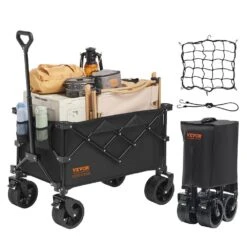 6 Cu. Ft. Steel Garden Cart Collapsible Folding Wagon 113 L Beach Wagon Cart Folding Wagon Cart Max 250 Lbs.