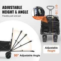 Collapsible Folding Wagon 3 Cu.ft Steel Beach Wagon Cart With All-Terrain Wheels Heavy-Duty Folding Wagon Garden Cart -Vevor vevor garden carts zdhybxsstchsfrw7mv0 44 1000