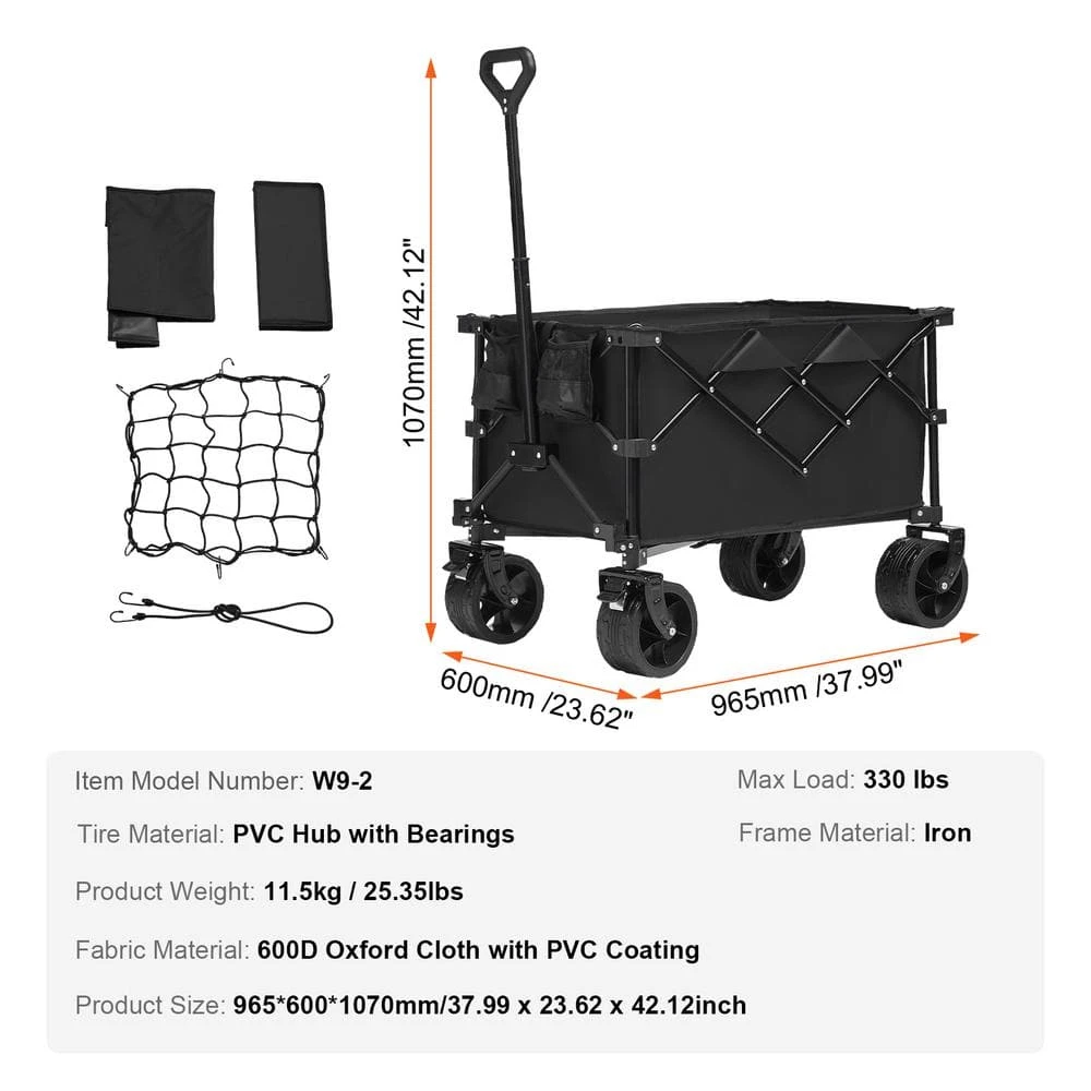9 Cu. Ft. Steel Garden Cart Collapsible Folding Wagon 220 L Beach Folding Wagon Cart Max 330 Lbs. 9 9 Cu. Ft. Steel Garden Cart Collapsible Folding Wagon 220 L Beach Folding Wagon Cart Max 330 Lbs. - Image 7